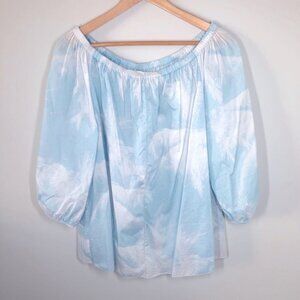 Nwt Escada Sport Napalma  Off the Shoulder Blouse in Blue Fantasy Size 36 (US 6)